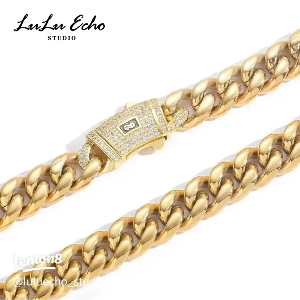 NWT Lulu Echo Hip Hop‎ Cuban Chain Gold Bracelet